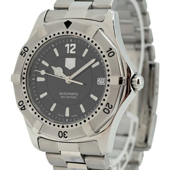 Vintage Men's 38mm Tag Heuer Automatic Gloss Black Dial Watch! Ref: WK2118-0! - Picture 2 of 10